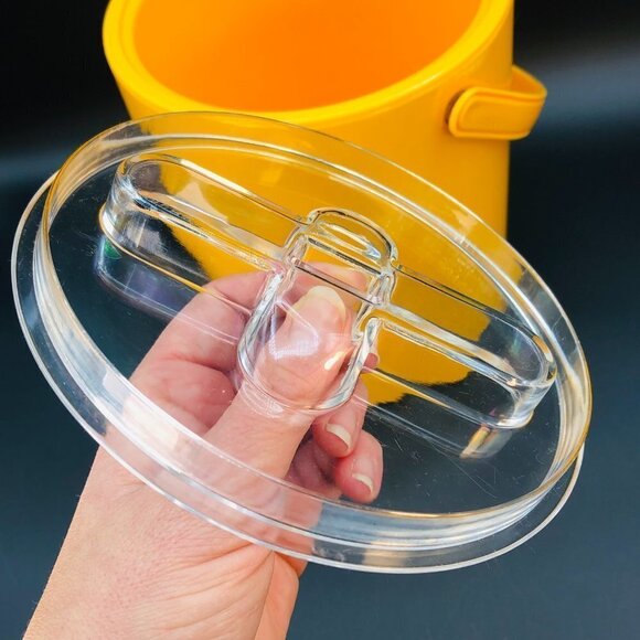 70s DRULANE Yellow Ice Bucket Vintage Barware Accessory Mid Century Happy Hour - Picture 8 of 10